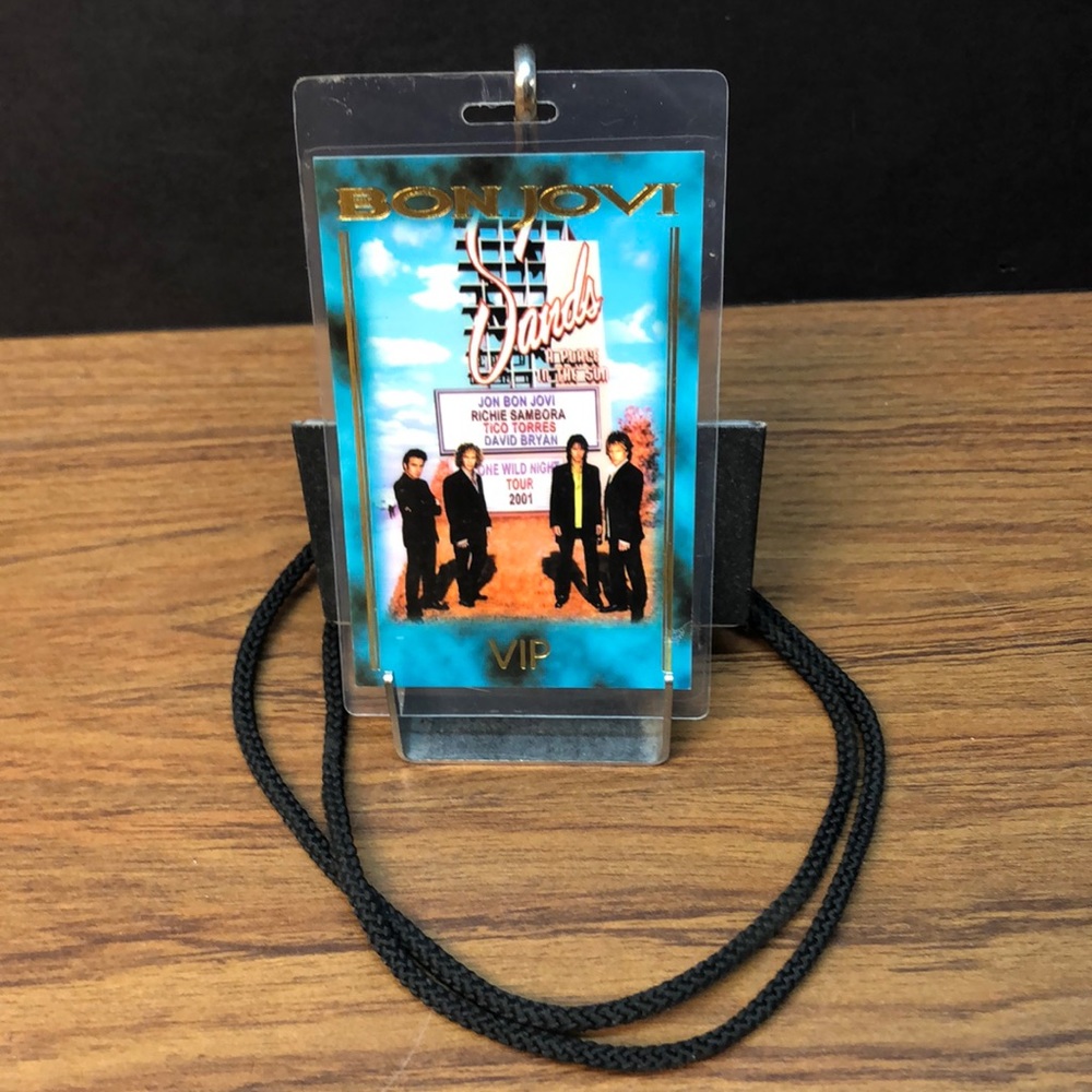 2001 Bon Jovi One Wild Night Tour VIP Laminated Pass